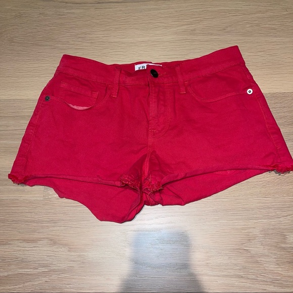 Frame Le Cutoff Shorts Vintage Red 25 - Picture 7 of 13